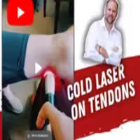 Cold laser therapy on tendons for tissue healing and pain relief.