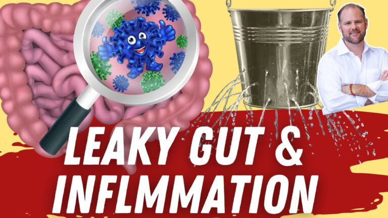 Visual explanation of leaky gut syndrome showing intestinal barrier damage and inflammation connection.
