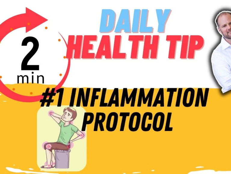 Daily health tip showing number one inflammation protocol using glucose meter for blood sugar tracking.