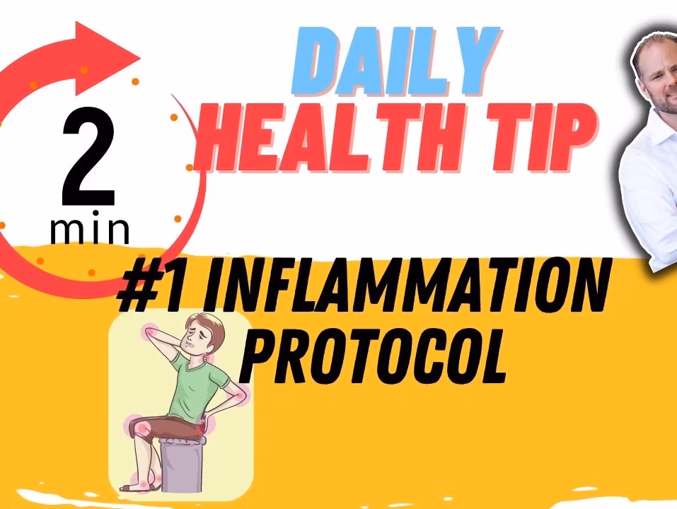 Daily health tip showing number one inflammation protocol using glucose meter for blood sugar tracking.