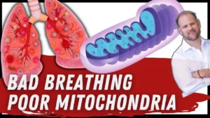 Diagram showing connection between bad breathing poor mitochondrial function and increased pain sensitivity.