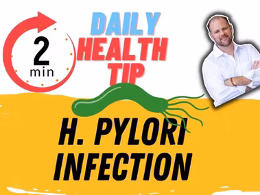 Two-minute daily health tip about H. Pylori infection and autoimmune disease connection.