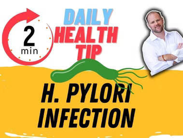Two-minute daily health tip about H. Pylori infection and autoimmune disease connection.