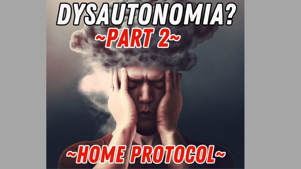 Home dysautonomia test using oximeter to measure heart rate changes from head movement light and noise.