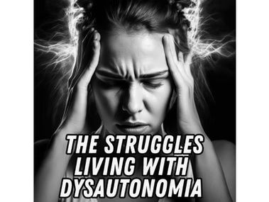 Dysautonomia symptoms and daily life challenges infographic.