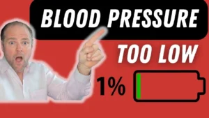 Infographic showing symptoms and causes of low blood pressure including fatigue, dizziness, and poor circulation.