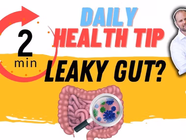 Leaky gut diagram showing intestinal lining thickness comparison and inflammation process.