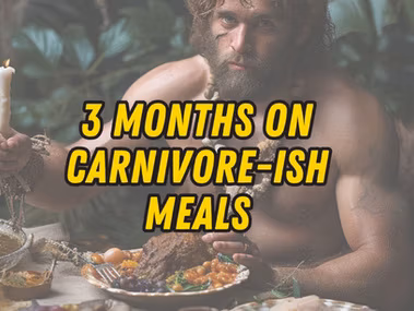 Carnivore-ish diet meal plan showing beef, sour cream, peanuts and banana for high-protein nutrition