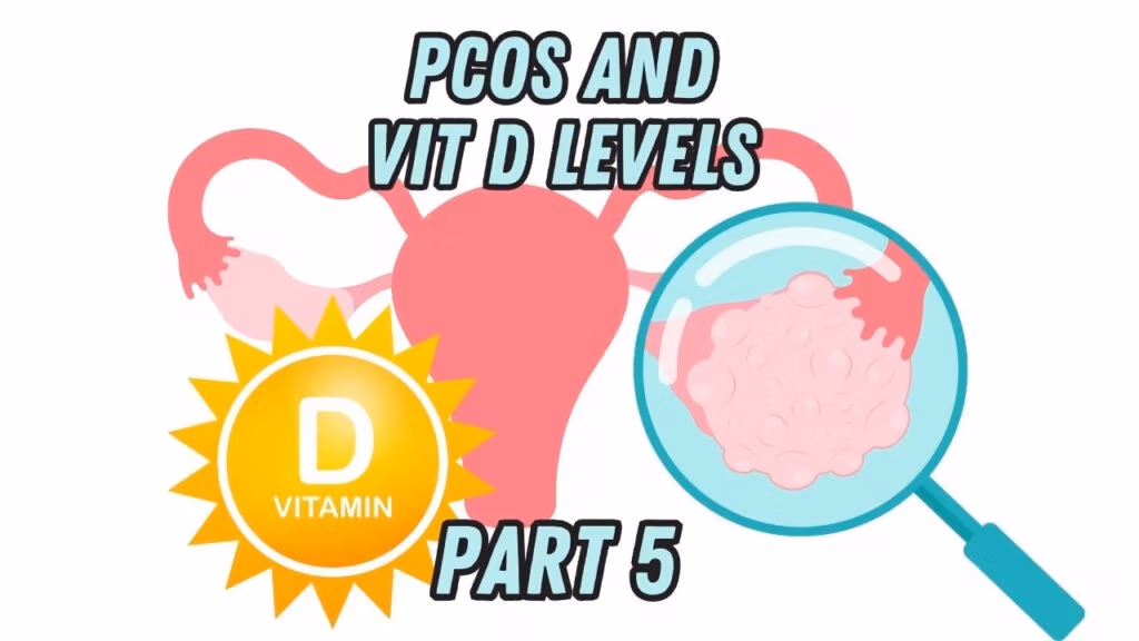 PCOS and vitamin D connection showing optimal levels around 80 ng/mL for hormonal balance