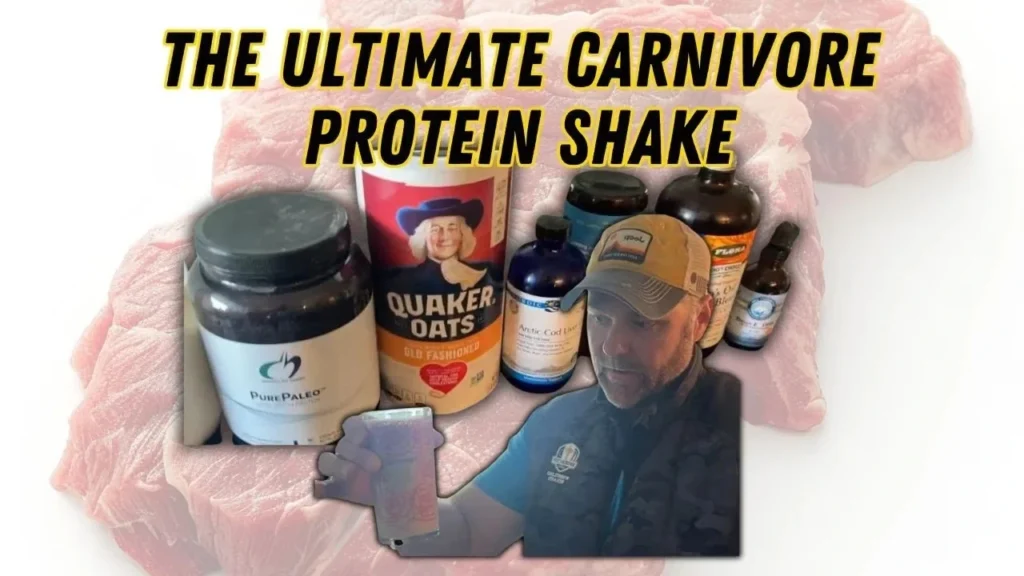 Recipe for the ultimate carnivore protein shake made with hydrolyzed beef protein, oats, cod liver oil, and brain-healthy fats