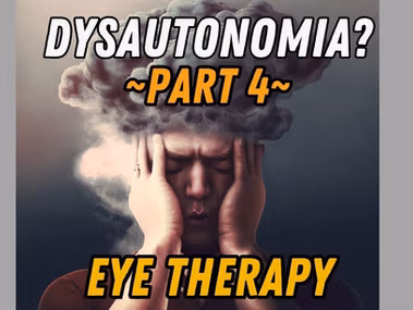 Dysautonomia eye therapy exercise using cross and dot pattern for neurological rehabilitation.
