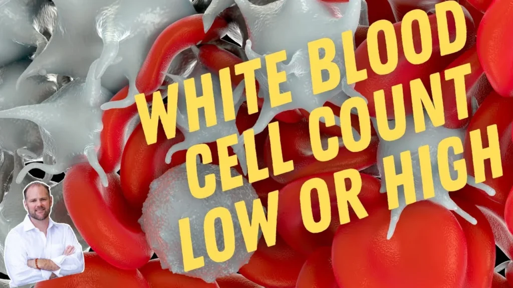 White blood cell count chart showing low and high ranges with autoimmune disease connections