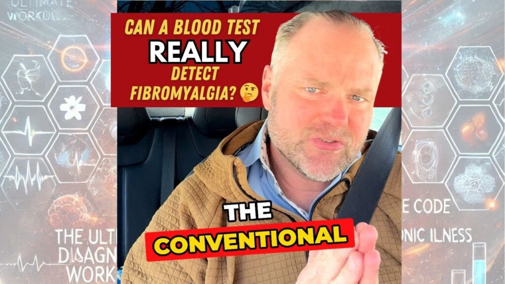 Question "Can A Blood Test Really Detect Fibromyalgia?" with text about conventional diagnosis limitations.
