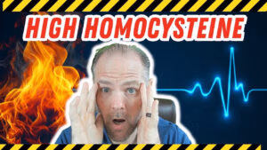 Medical infographic titled "The Homocysteine Comeback Plan" showing a step-by-step protocol to lower dangerously high homocysteine levels, backed by lab results.