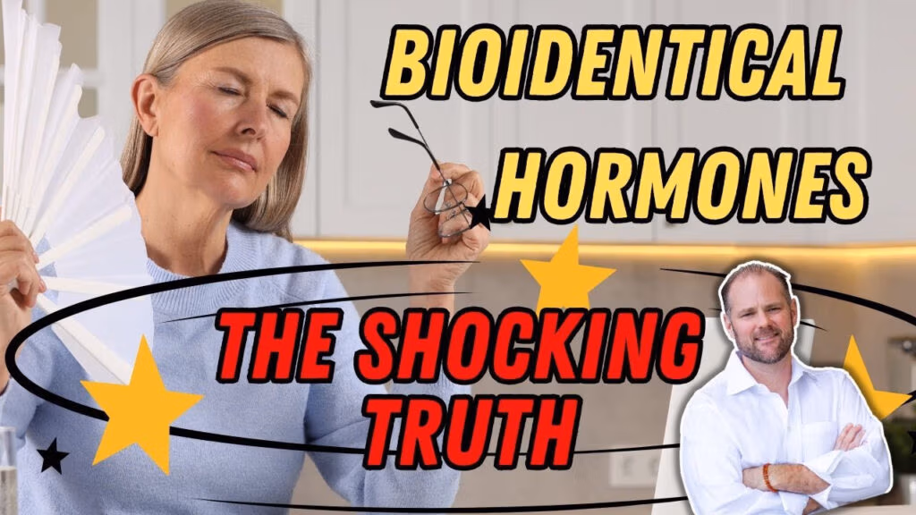 Headline graphic for an article titled "Bioidentical Hormones: The Shocking Truth," discussing menopause treatment and hormone therapy for women.