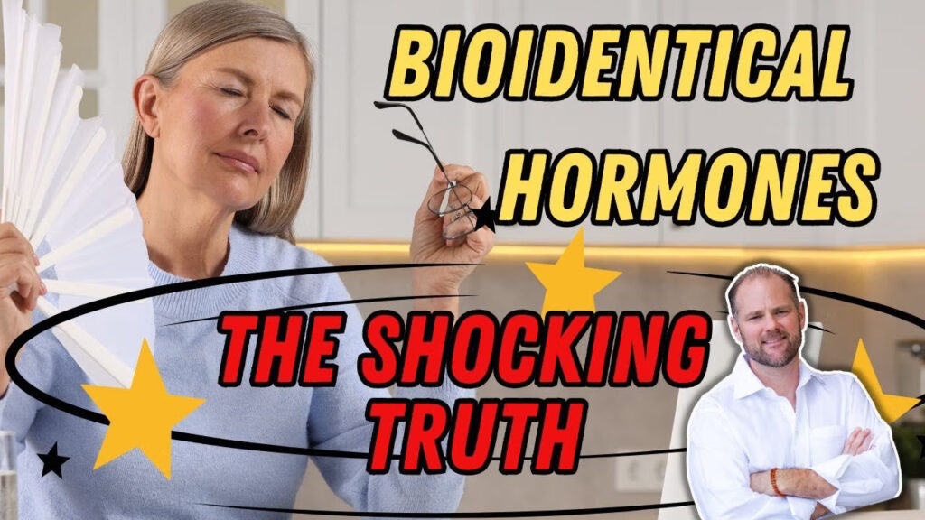 Headline graphic for an article titled "Bioidentical Hormones: The Shocking Truth," discussing menopause treatment and hormone therapy for women.