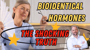 Headline graphic for an article titled "Bioidentical Hormones: The Shocking Truth," discussing menopause treatment and hormone therapy for women.