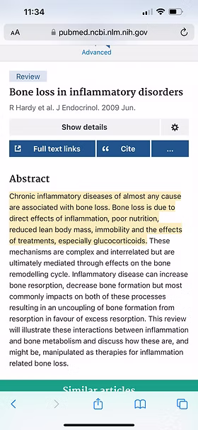 chronic inflammation and osteoporosis