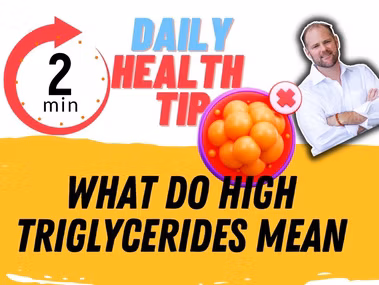 Infographic explaining what high triglyceride levels mean for your health and how they are linked to high carbohydrate intake.
