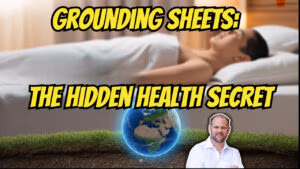 Dr. Hugh Wegwerth explaining grounding sheets as a hidden health secret